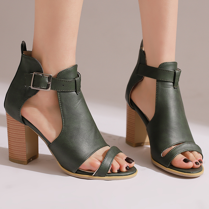 Women'S Shoes Peep Toe - Sandales Gladitor Vintage à la cheville