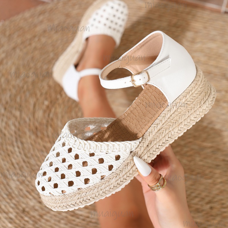 Sandales compensées bohèmes po - Espadrille Wedge Shoes avis et prix