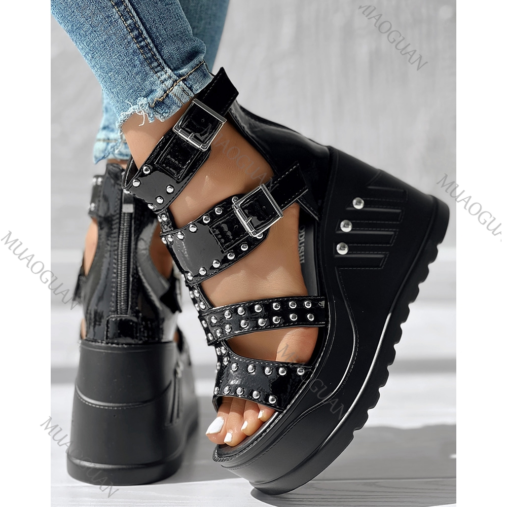 Sandales noires à bout ouvert  - Women'S Shoes Peep Toe avis et prix
